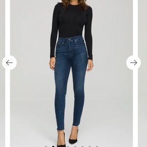 Good American Good Leg Raw Hem Jeans